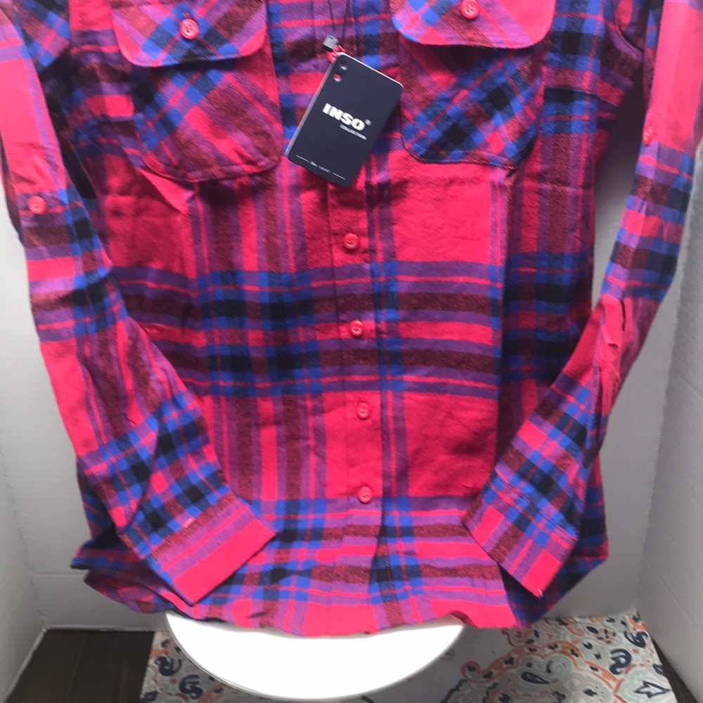Women’s Flannel Button Down Shirt - Picture 2 of 6